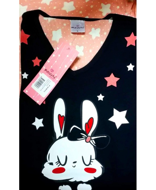 Дамска пижама с къс ръкав 5541 синя